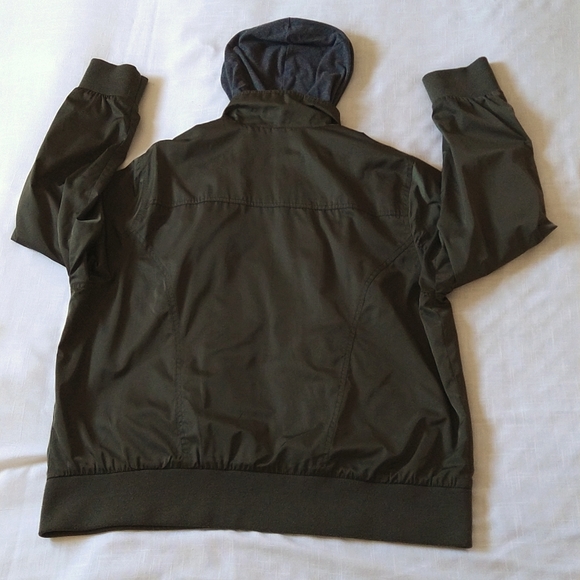 Torrid Anorak green bomber jacket hooded Windbreaker double zipper size 2 /2X - Picture 9 of 14